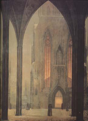 Oehme, Ernst Ferdinand Cathedral in Winter (mk10) oil painting picture